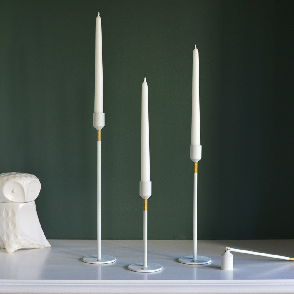 Candle Holder - White 27 cm